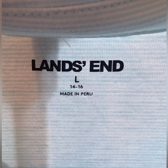 Lands End lightweight Summer Shirt/Polo-light blue-Size L - Picture 3 of 5